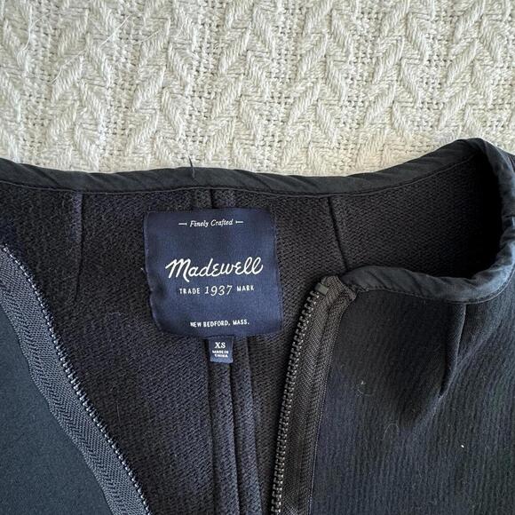 Madewell Scuba Black Cropped Jacket - Size XS - Picture 3 of 8
